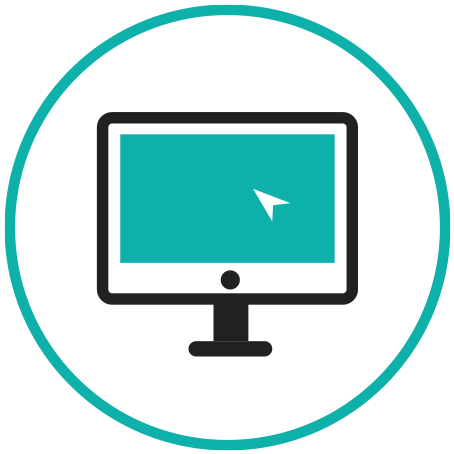 Website icon with computer screen and mouse arrow